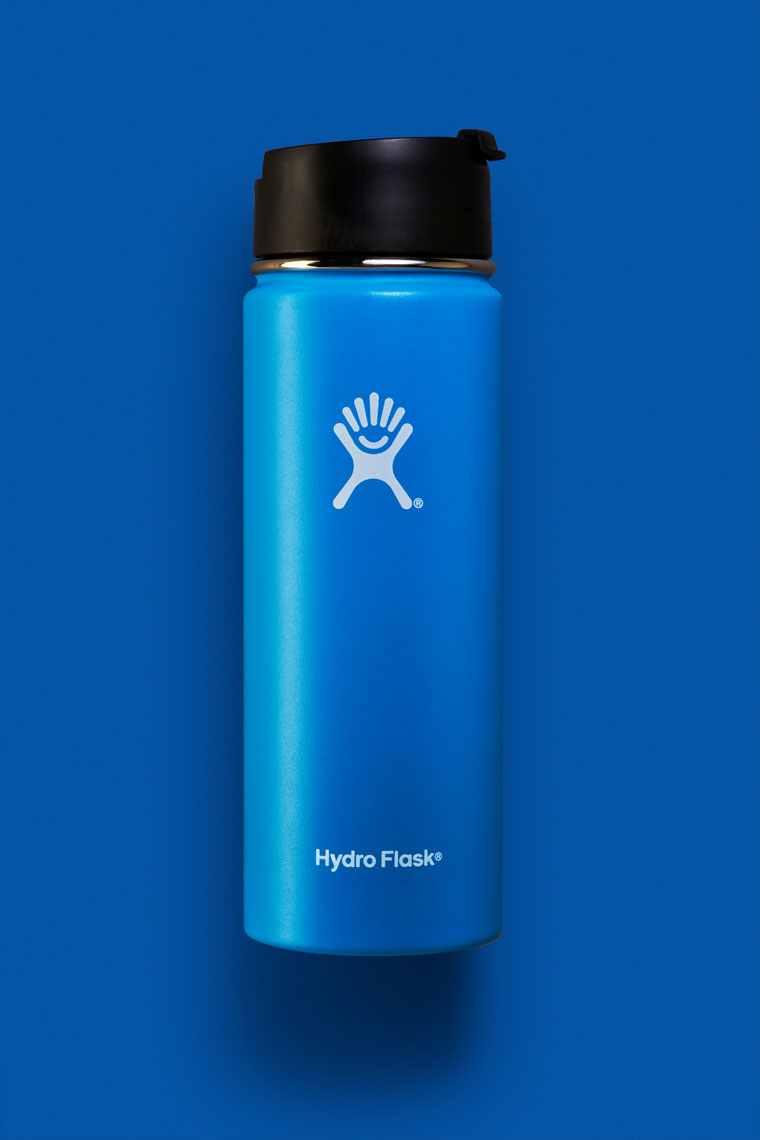 Product Photography Hydro Flask Vibrant Blue on Blue Denver