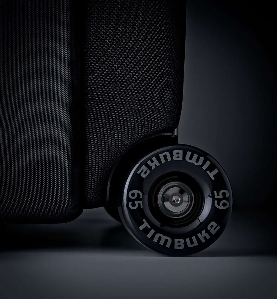 Product Photography Still Life Timbuk 2 Wheeled Carry On Luggage Bag in Black Denver